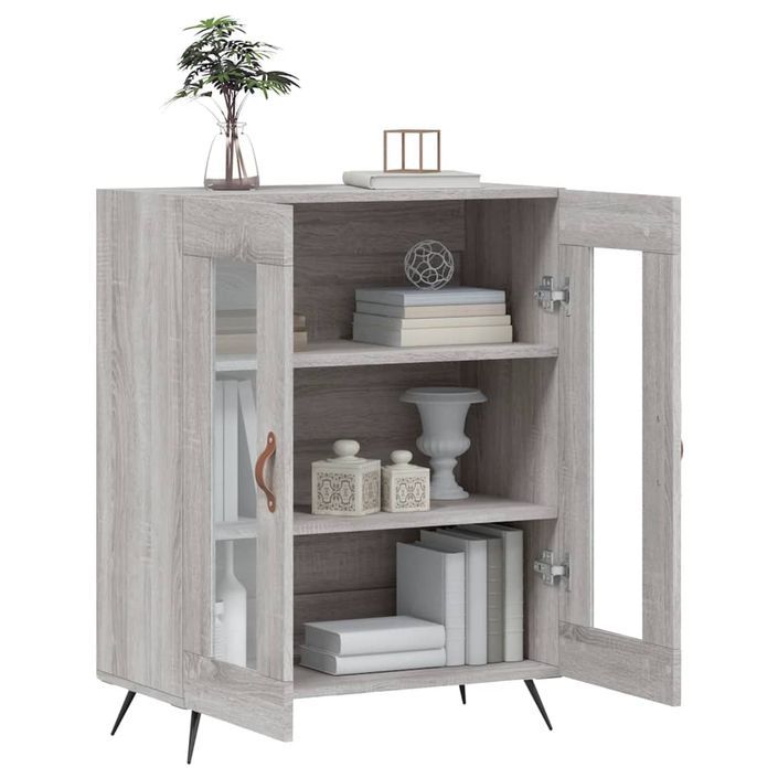 Buffet sonoma gris 69,5x34x90 cm bois d'ingénierie - Photo n°4