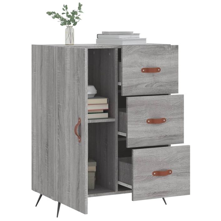 Buffet sonoma gris 69,5x34x90 cm bois d'ingénierie - Photo n°4