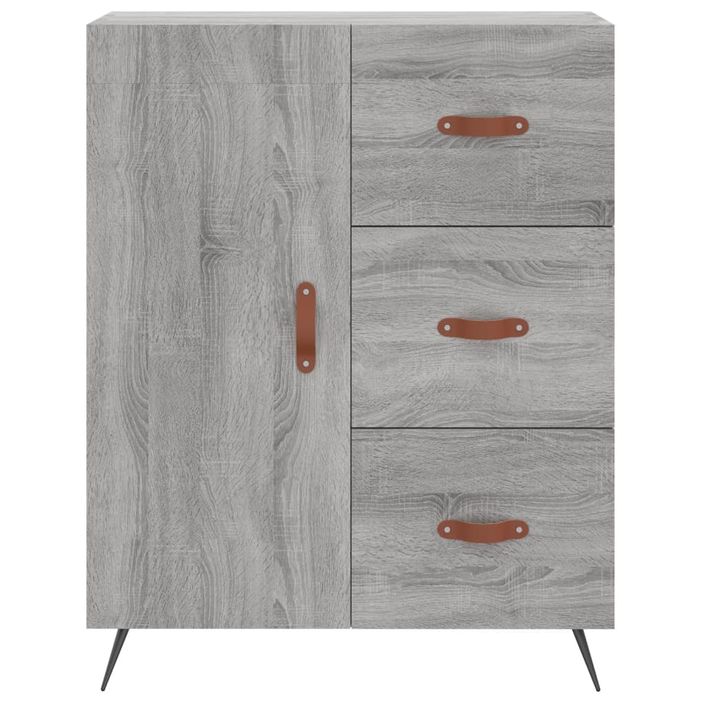 Buffet sonoma gris 69,5x34x90 cm bois d'ingénierie - Photo n°5