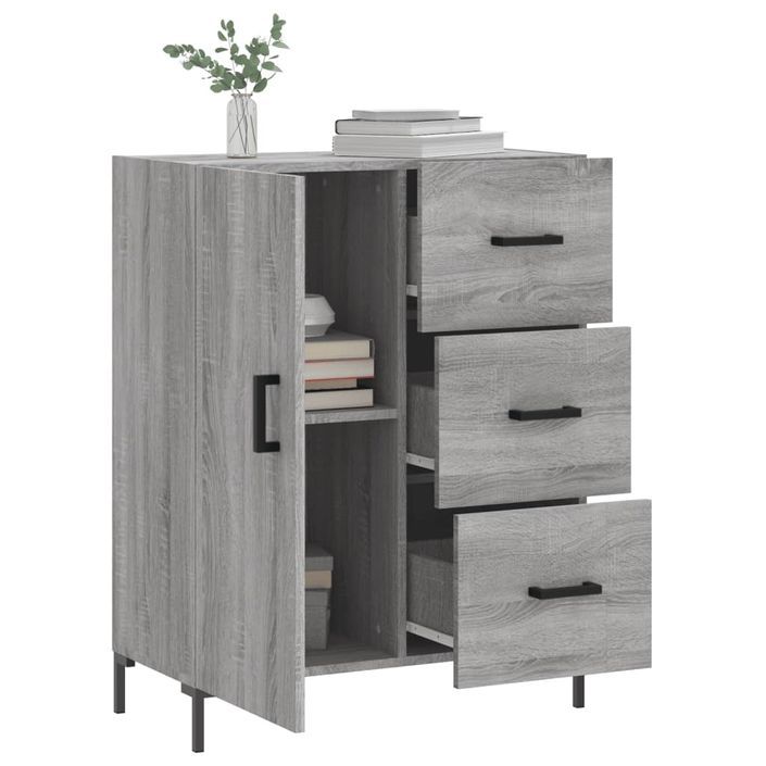 Buffet sonoma gris 69,5x34x90 cm bois d'ingénierie - Photo n°4