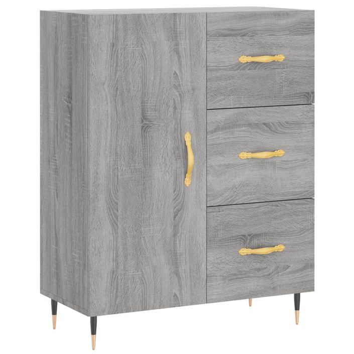 Buffet sonoma gris 69,5x34x90 cm bois d'ingénierie - Photo n°1