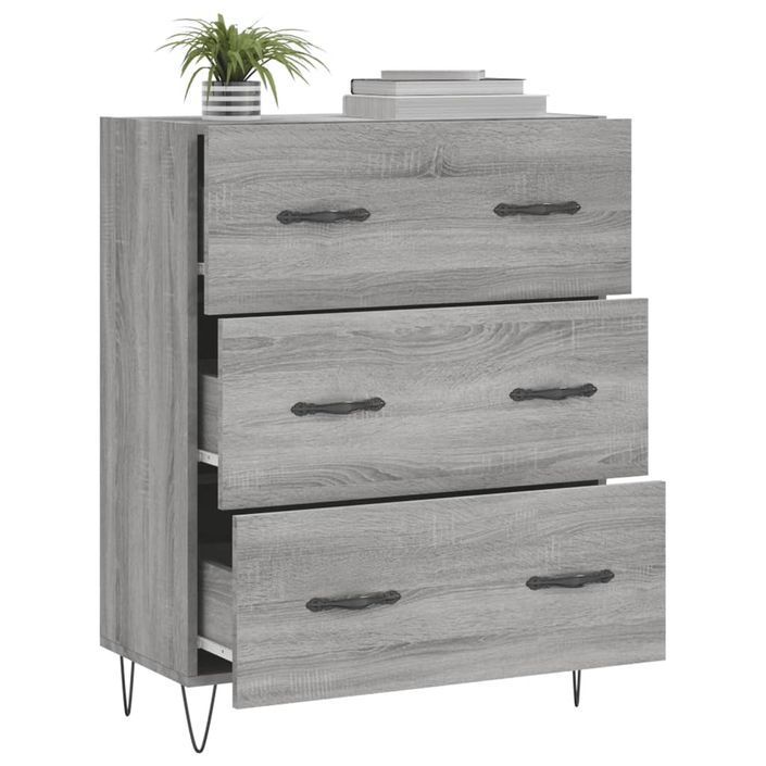 Buffet sonoma gris 69,5x34x90 cm bois d'ingénierie - Photo n°4