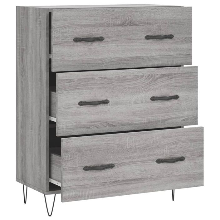 Buffet sonoma gris 69,5x34x90 cm bois d'ingénierie - Photo n°6