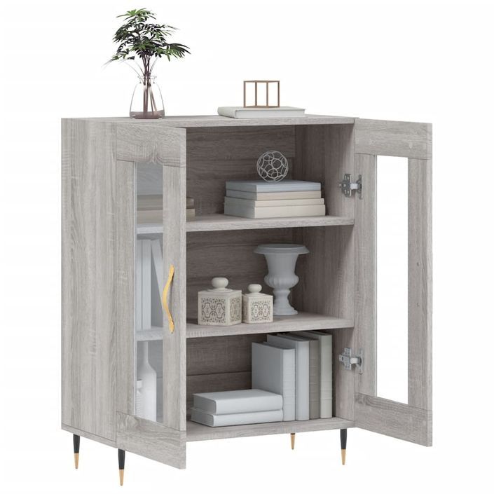 Buffet sonoma gris 69,5x34x90 cm bois d'ingénierie - Photo n°4