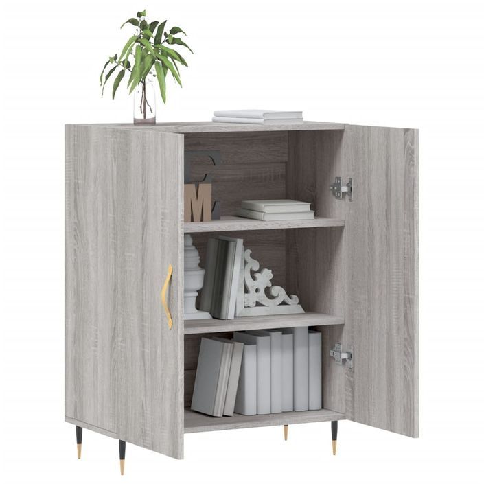 Buffet sonoma gris 69,5x34x90 cm bois d'ingénierie - Photo n°4