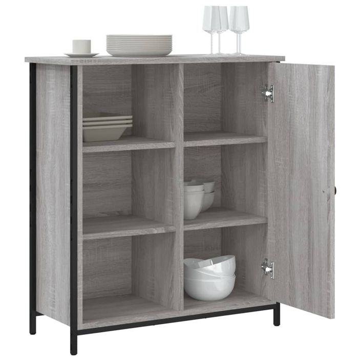 Buffet sonoma gris 70x30x80 cm bois d'ingénierie - Photo n°4