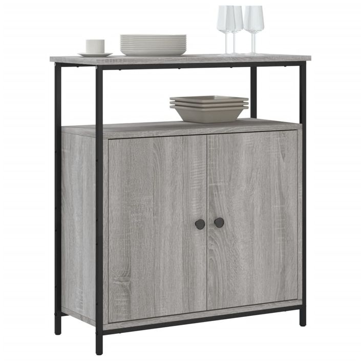 Buffet sonoma gris 70x30x80 cm bois d'ingénierie - Photo n°3