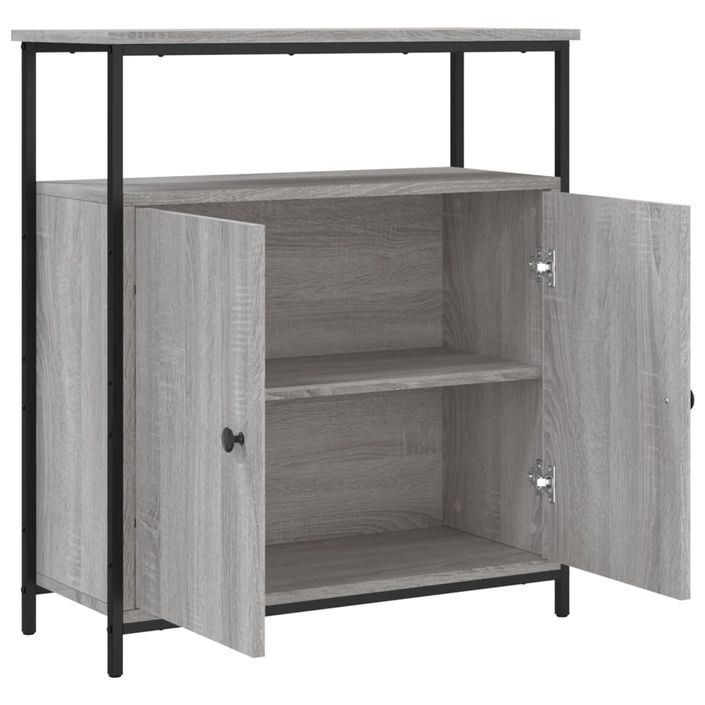 Buffet sonoma gris 70x30x80 cm bois d'ingénierie - Photo n°5