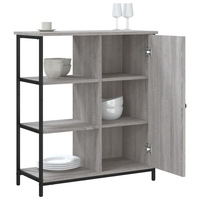 Buffet sonoma gris 70x30x80 cm bois d'ingénierie - Photo n°4