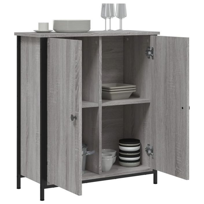 Buffet sonoma gris 70x30x80 cm bois d'ingénierie - Photo n°4