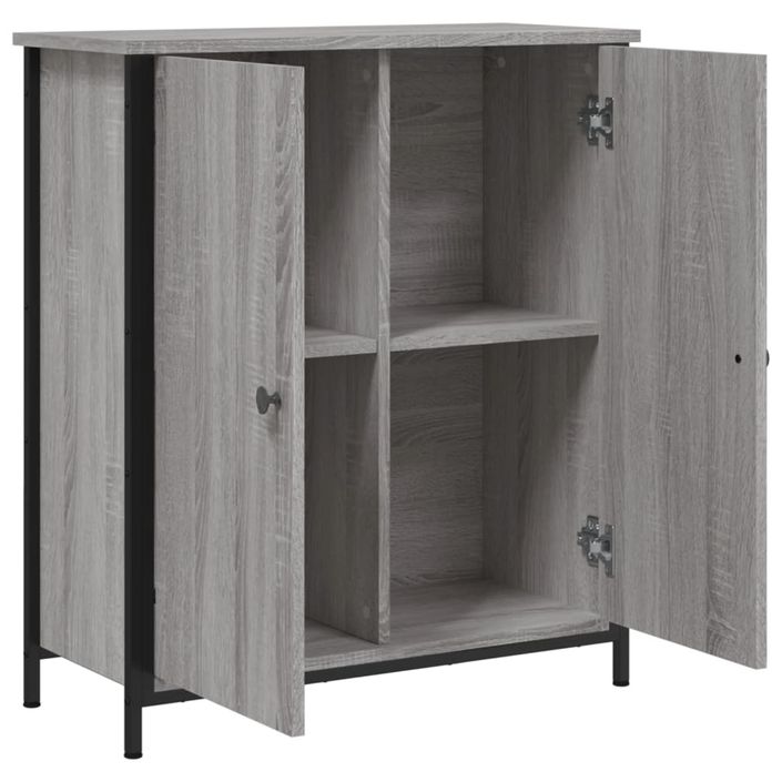 Buffet sonoma gris 70x30x80 cm bois d'ingénierie - Photo n°5