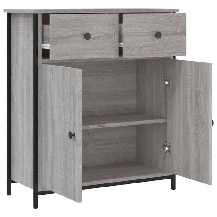 Buffet sonoma gris 70x30x80 cm bois d'ingénierie - Photo n°5