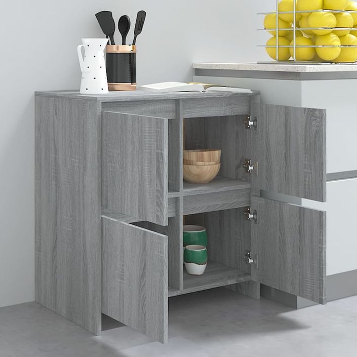 Buffet Sonoma gris 70x41x75 cm Bois d'ingénierie - Photo n°8