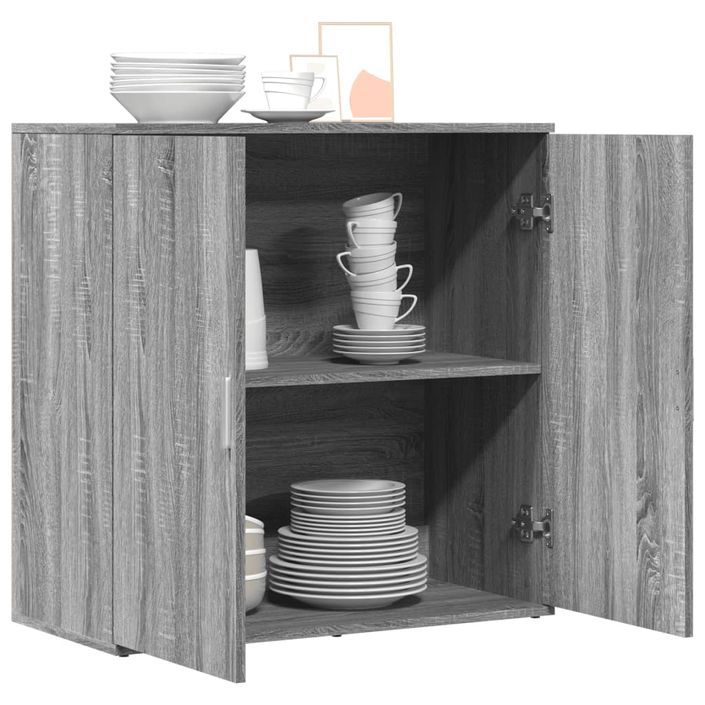 Buffet sonoma gris 79x38x80 cm bois d'ingénierie - Photo n°4