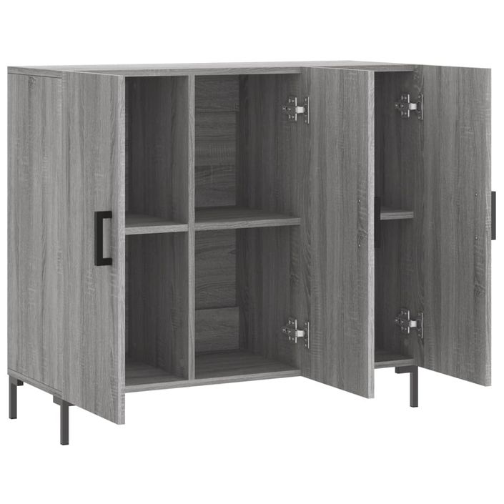 Buffet sonoma gris 90x34x80 cm bois d'ingénierie - Photo n°5