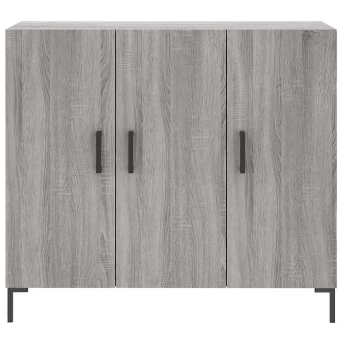 Buffet sonoma gris 90x34x80 cm bois d'ingénierie - Photo n°6