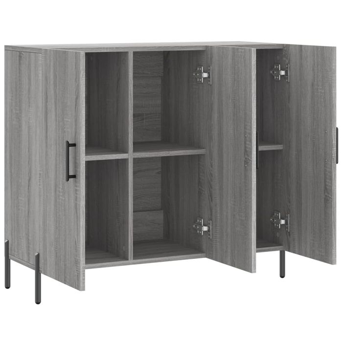 Buffet sonoma gris 90x34x80 cm bois d'ingénierie - Photo n°5