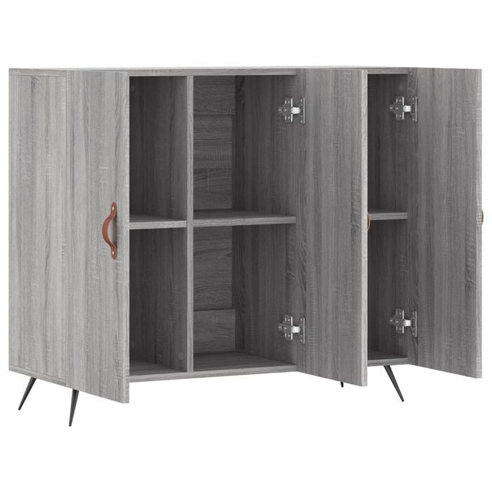 Buffet sonoma gris 90x34x80 cm bois d'ingénierie - Photo n°5