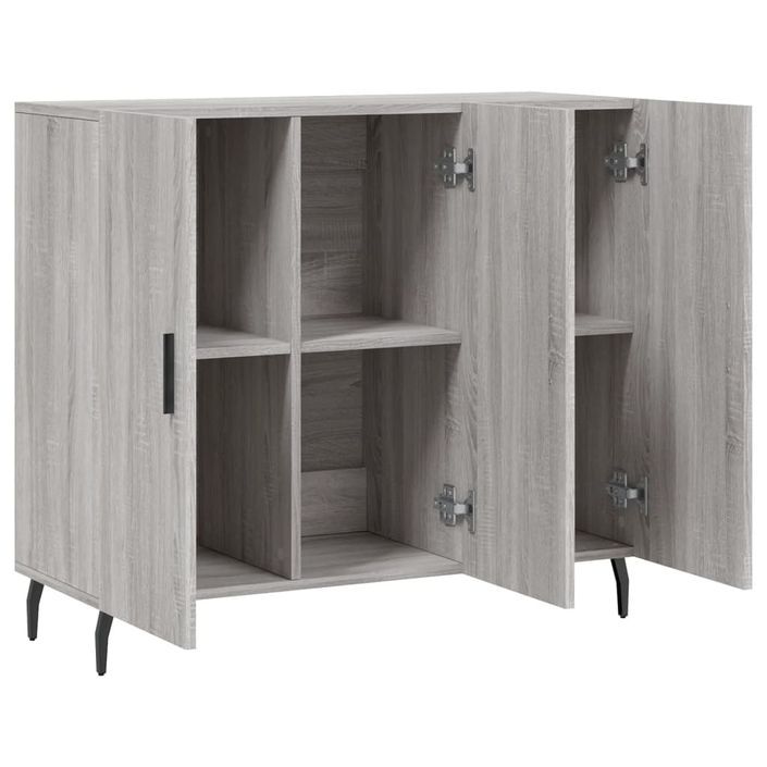 Buffet sonoma gris 90x34x80 cm bois d'ingénierie - Photo n°5