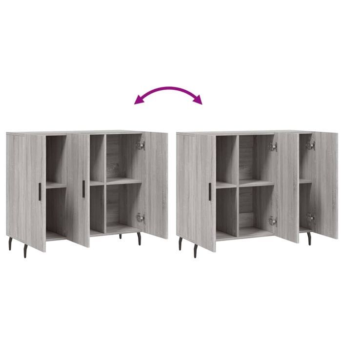 Buffet sonoma gris 90x34x80 cm bois d'ingénierie - Photo n°9