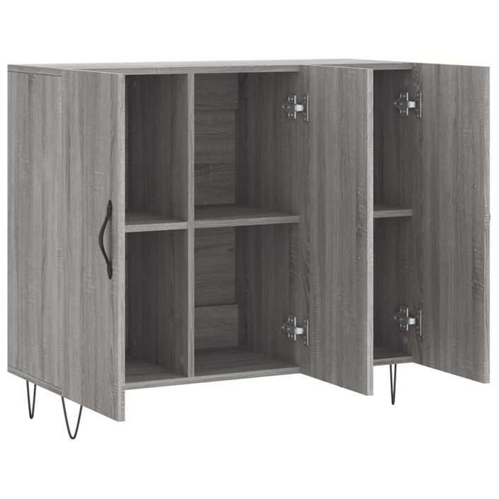 Buffet sonoma gris 90x34x80 cm bois d'ingénierie - Photo n°5