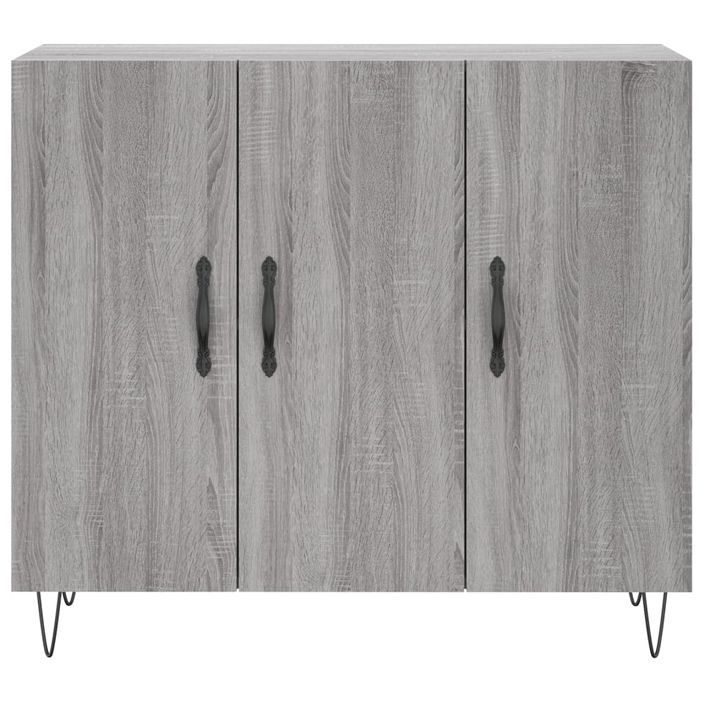 Buffet sonoma gris 90x34x80 cm bois d'ingénierie - Photo n°6