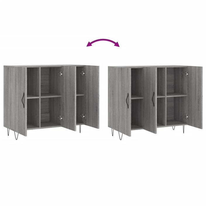 Buffet sonoma gris 90x34x80 cm bois d'ingénierie - Photo n°9