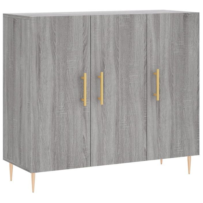 Buffet sonoma gris 90x34x80 cm bois d'ingénierie - Photo n°1