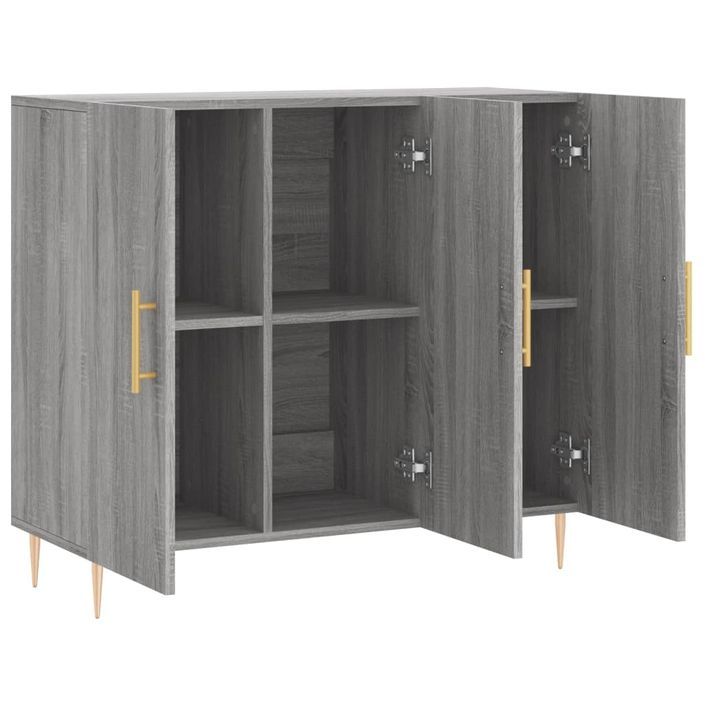 Buffet sonoma gris 90x34x80 cm bois d'ingénierie - Photo n°5