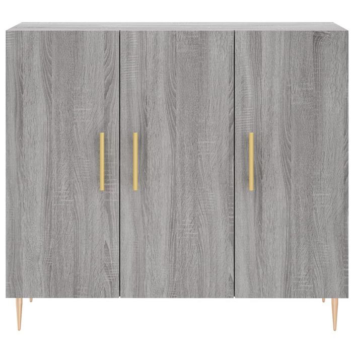 Buffet sonoma gris 90x34x80 cm bois d'ingénierie - Photo n°6