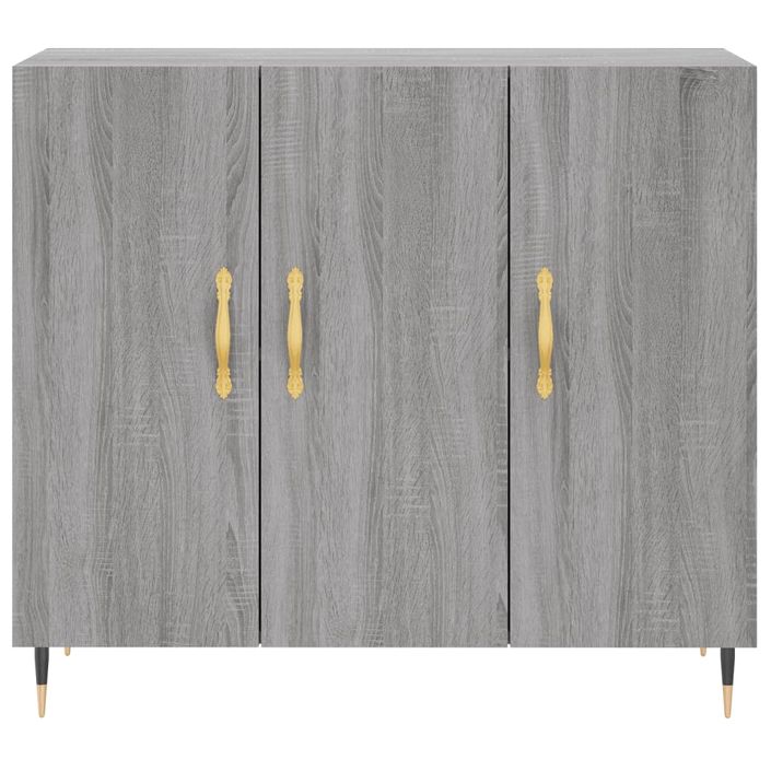 Buffet sonoma gris 90x34x80 cm bois d'ingénierie - Photo n°6