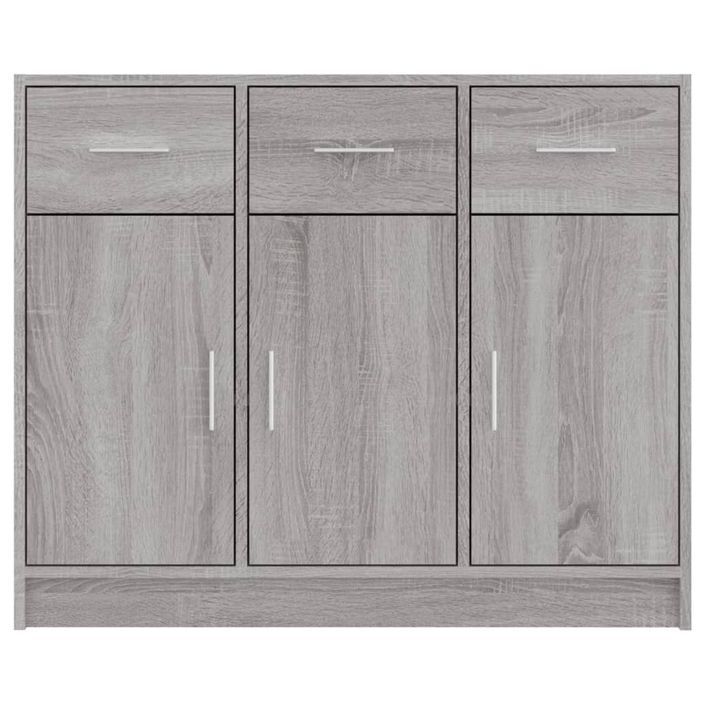 Buffet sonoma gris 91x28x75 cm bois d'ingénierie - Photo n°5