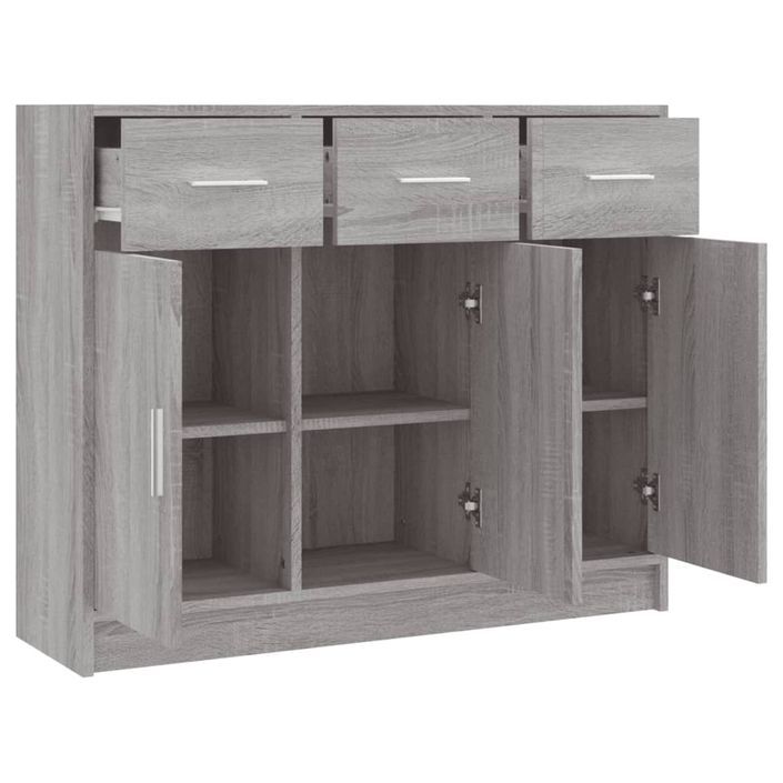 Buffet sonoma gris 91x28x75 cm bois d'ingénierie - Photo n°6