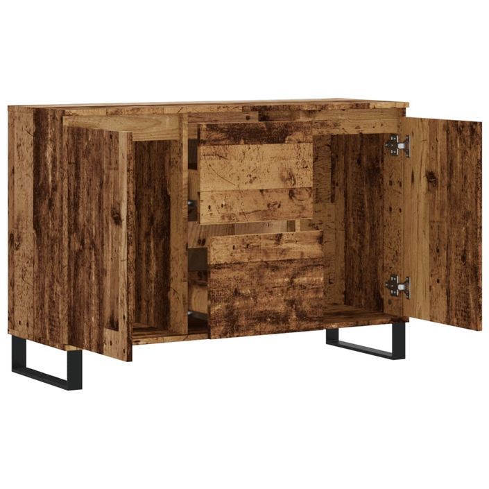 Buffet vieux bois 104x35x70 cm bois d’ingénierie - Photo n°7