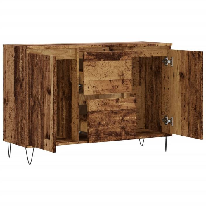 Buffet vieux bois 104x35x70 cm bois d’ingénierie - Photo n°7