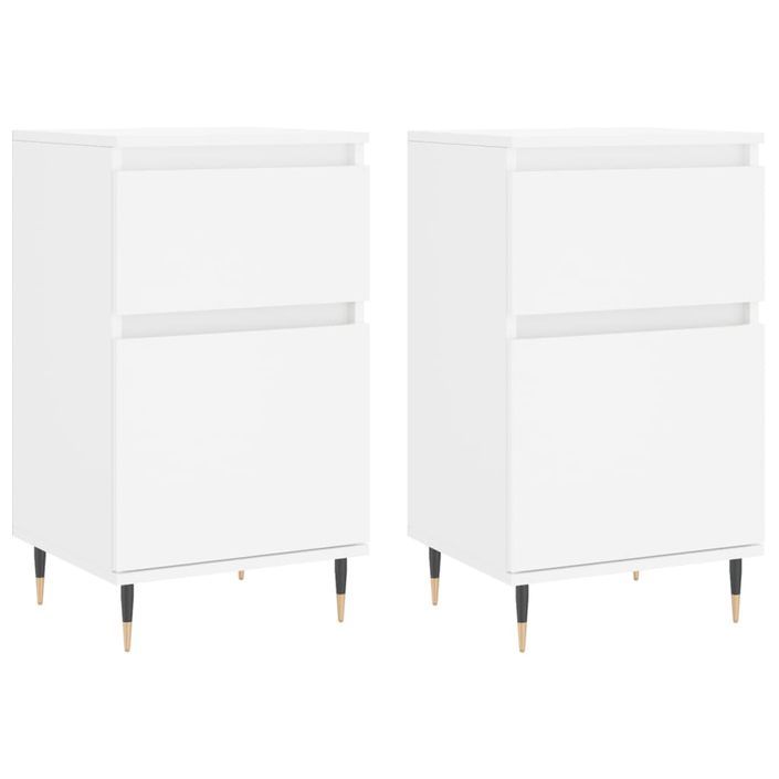 Buffets 2 pcs blanc 40x35x70 cm bois d’ingénierie - Photo n°1