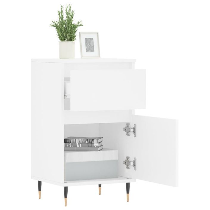 Buffets 2 pcs blanc 40x35x70 cm bois d’ingénierie - Photo n°4