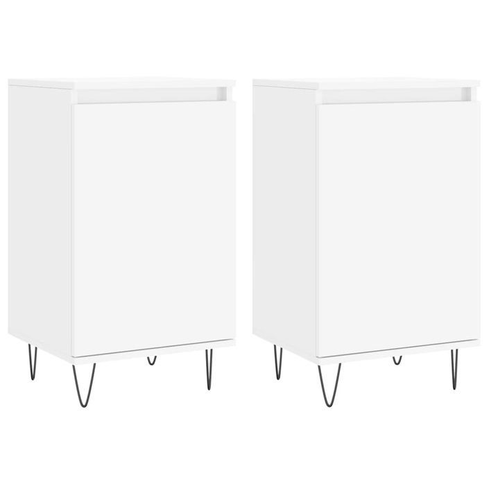 Buffets 2 pcs blanc 40x35x70 cm bois d’ingénierie - Photo n°1