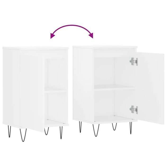 Buffets 2 pcs blanc 40x35x70 cm bois d’ingénierie - Photo n°10