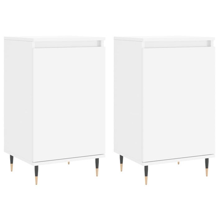 Buffets 2 pcs blanc 40x35x70 cm bois d’ingénierie - Photo n°1