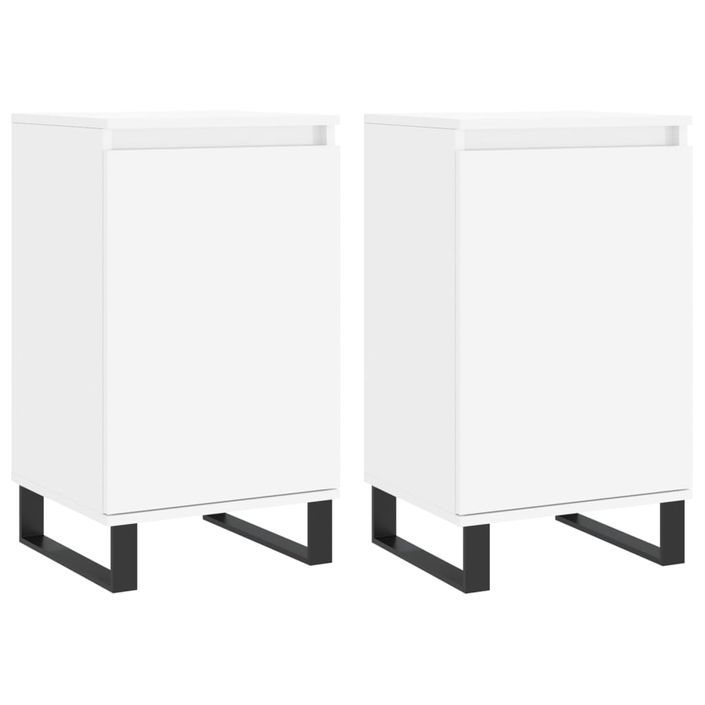 Buffets 2 pcs blanc 40x35x70 cm bois d’ingénierie - Photo n°1