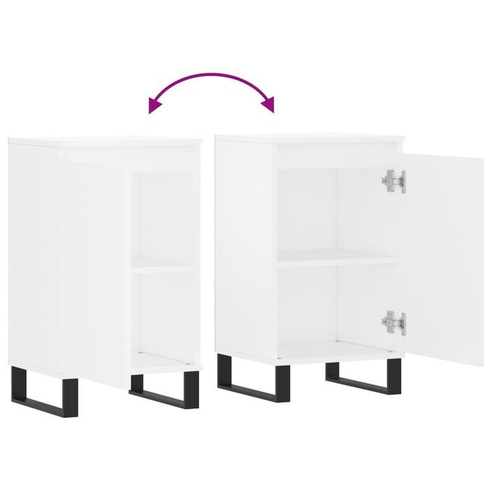 Buffets 2 pcs blanc 40x35x70 cm bois d’ingénierie - Photo n°10