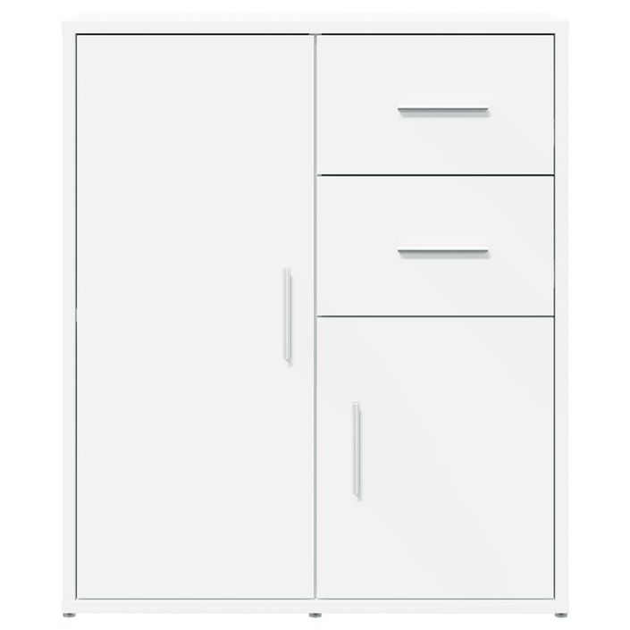 Buffets 2 pcs blanc 60x31x70 cm bois d'ingénierie - Photo n°5