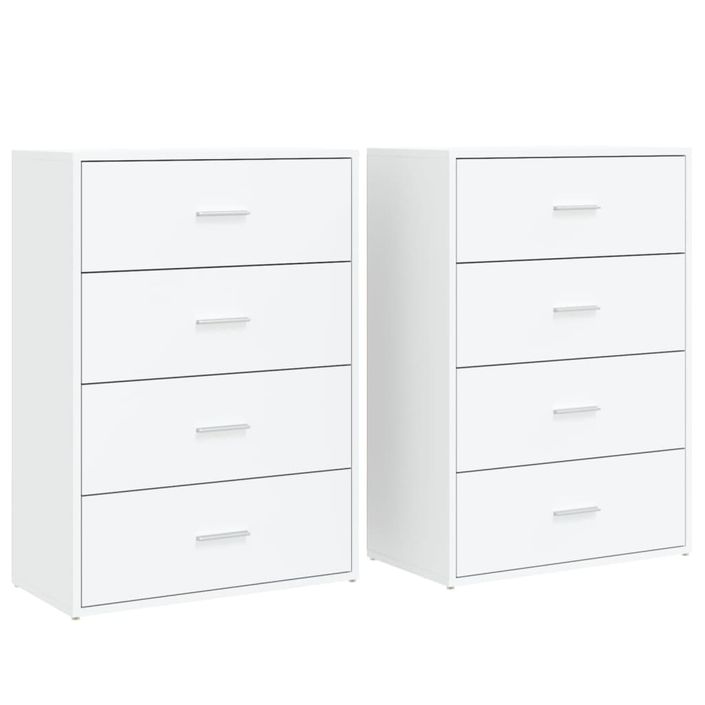 Buffets 2 pcs blanc 60x31x84 cm bois d'ingénierie - Photo n°1