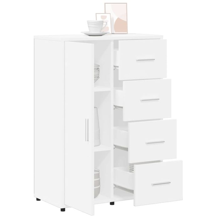 Buffets 2 pcs blanc 60x31x84 cm bois d'ingénierie - Photo n°5