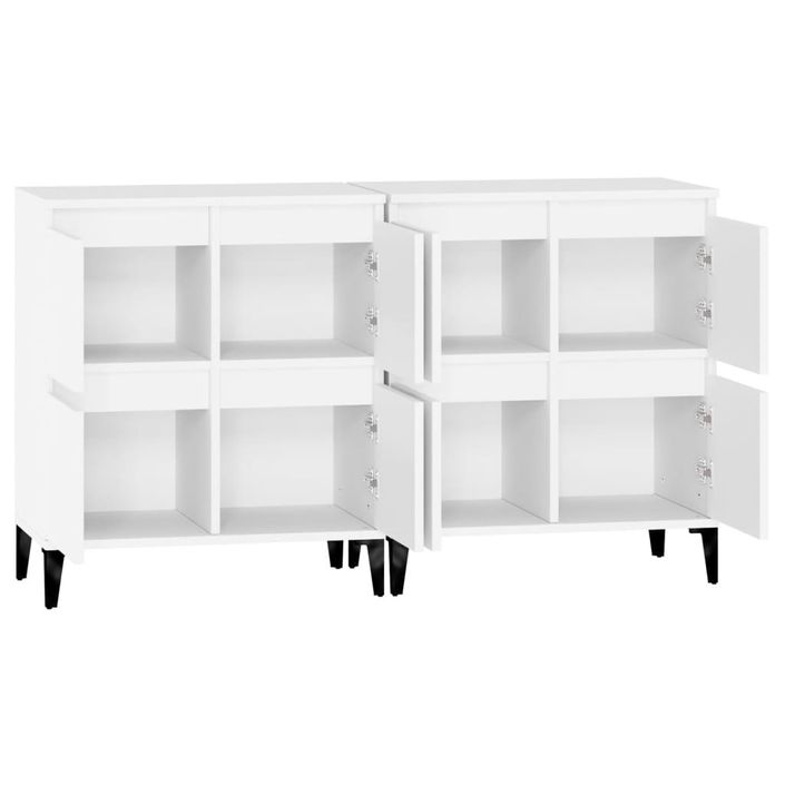 Buffets 2 pcs blanc 60x35x70 cm bois d'ingénierie - Photo n°7