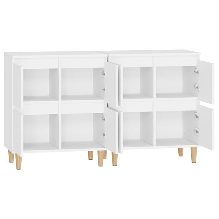 Buffets 2 pcs blanc 60x35x70 cm bois d'ingénierie - Photo n°7