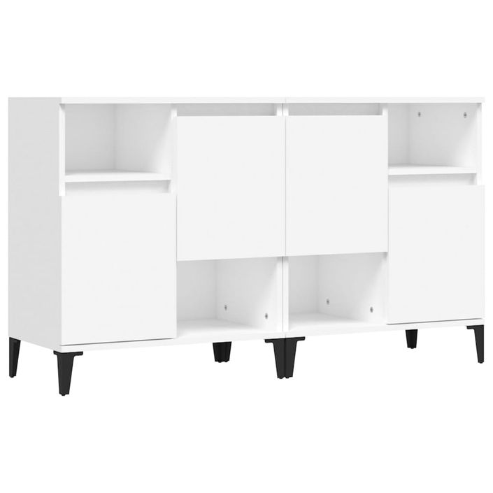 Buffets 2 pcs blanc 60x35x70 cm bois d'ingénierie - Photo n°1