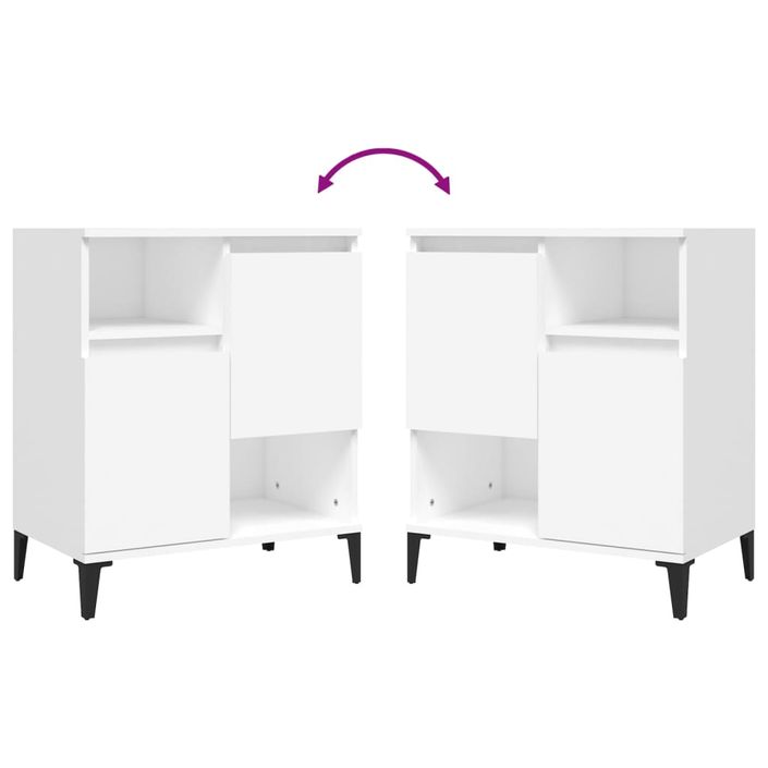 Buffets 2 pcs blanc 60x35x70 cm bois d'ingénierie - Photo n°7