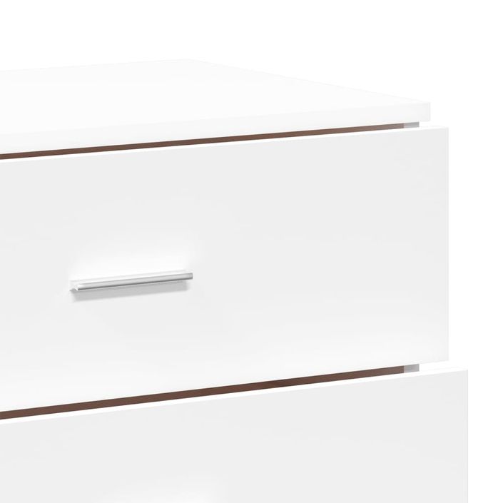 Buffets 2 pcs blanc 60x39x80 cm bois d’ingénierie - Photo n°8